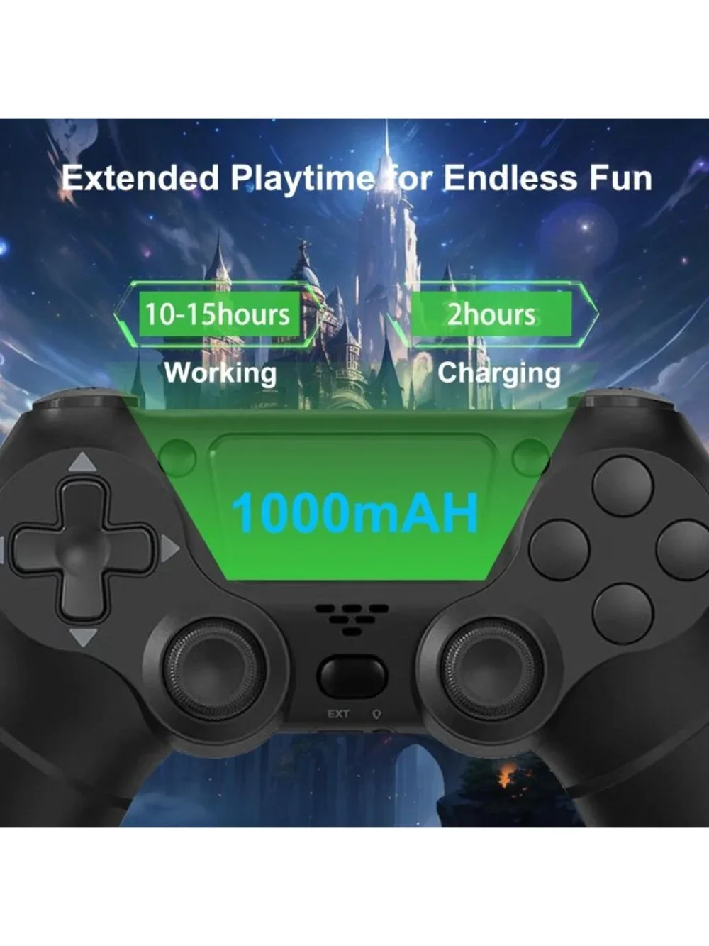 Wireless Game Controller 2-Pack for PS4, Steam, Android, iOS - USB-C Charging